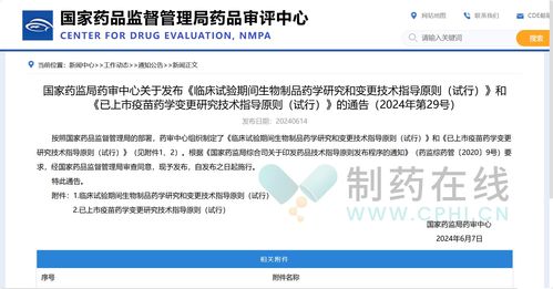 临床试验阶段生物制品药学变更指南正式出台，助力工程和技术研究发展